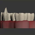 3D Rendered Dental Organ Model Featuring White Teeth And Red Gums Design