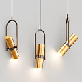 Modern Gold Pendant Lights with Black Metal Frame and Cylindrical Design