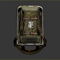 Durable Olive Green Canvas Backpack With Metal Frame And Adjustable Straps