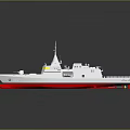 Modern Streamlined Vessel Design With White Hull Red Bottom And Superstructure 3d model