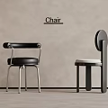 Minimalist Modern Chair Designs With Black Leather And Metallic Leg Structures