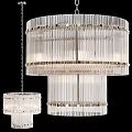 Elegant Multi Tier Crystal Chandelier With Glass Rods And Metal Frame