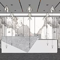 Company front desk background wall 3d model