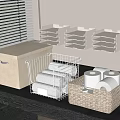 Wicker Storage Baskets With Wire Mesh Containers And Wall Mounted Organizers For Toilet Paper Rolls