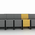 Modern Gray And Yellow Upholstered Seats With Modular Design For Public Spaces