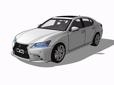 Lexus White Sedan with Modern Sleek Exterior and Luxury Design Features 3d model