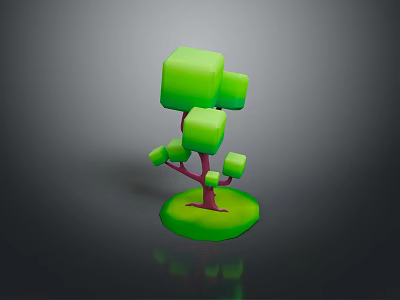 Modern Cartoon Tree Big Tree Square Tree 3d model