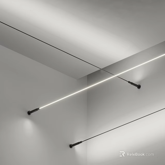 Modern Slim Wall Lamps with Corner-Mounted Sleek Design and Soft White Light Illumination 3d model 