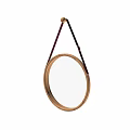 Circular Wooden Frame Hanging Mirror for Modern Home Wall Decor