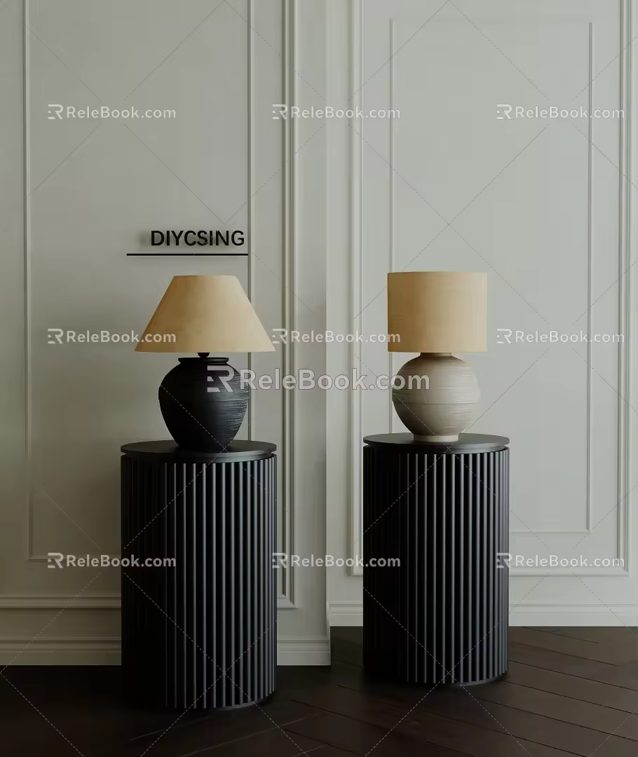 Middle-ancient style table lamp 3d model
