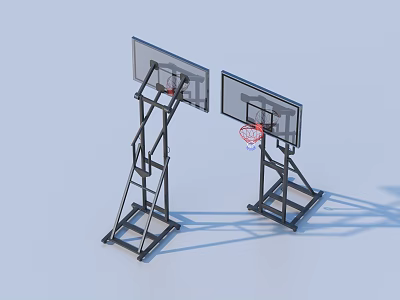Outdoor Sports Equipment Adjustable Portable Basketball Hoops With Durable Backboard And Stable Base 3d model