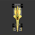 Yellow Singapore Formula Race Car With Aerodynamic Body And Sponsor Logos