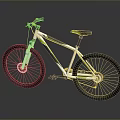 White Mountain Bike With Blue Green Accents Modern Design Black Tires