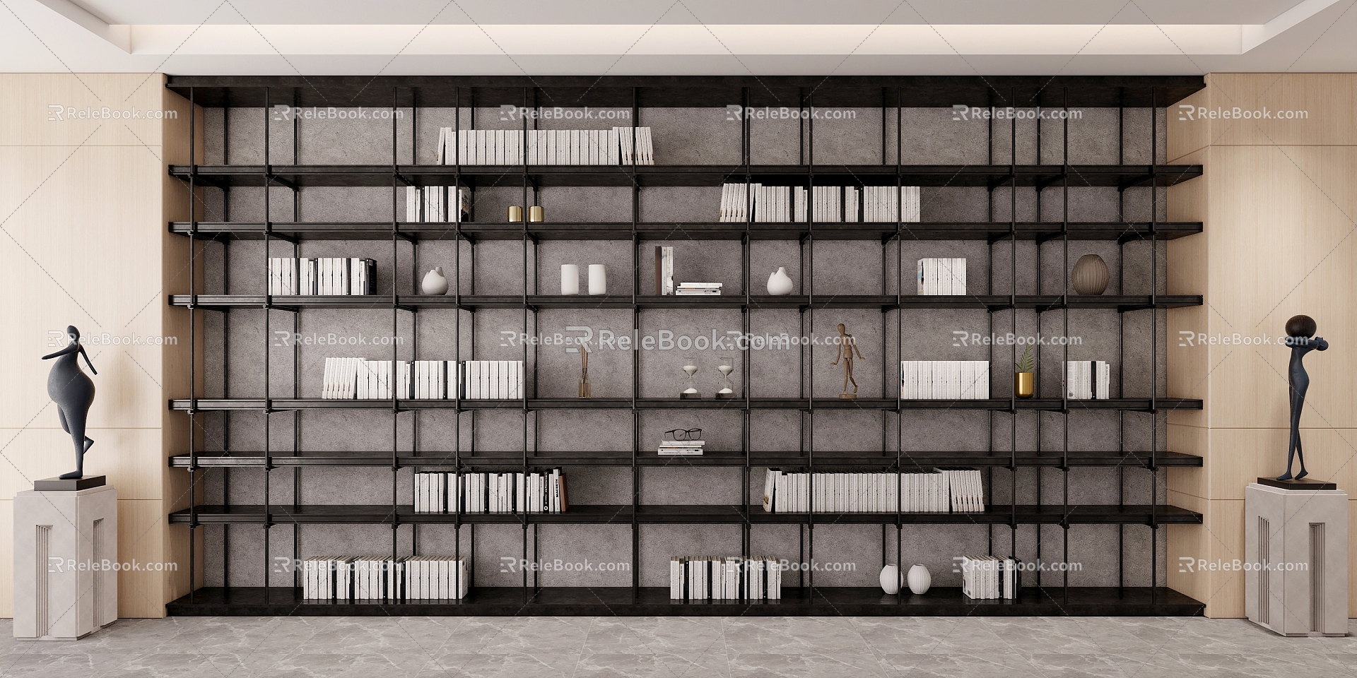 Modern Bookshelf Stainless Steel Bookshelf Iron Metal Shopping Mall Bookshelf Display Sales Bookshelf 3d model