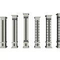 Classical Decorative Columns With Stone Carvings And Architectural Details Against Blue Sky