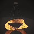 Modern Spiral Chandelier With Glowing Metallic Finish And Reflection For Interior Decor