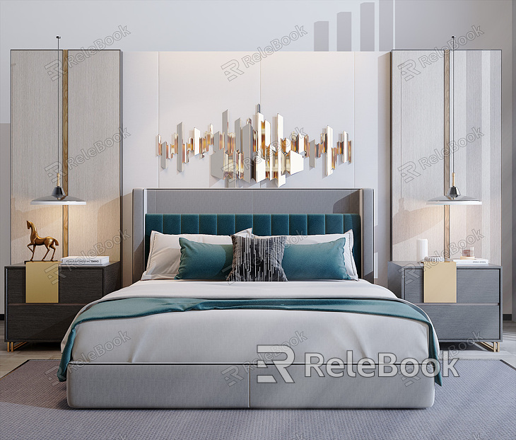 Modern background double bed model