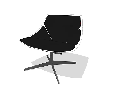 Stylish Black Office Chair With Modern Swivel Base And Comfortable Design 3d model