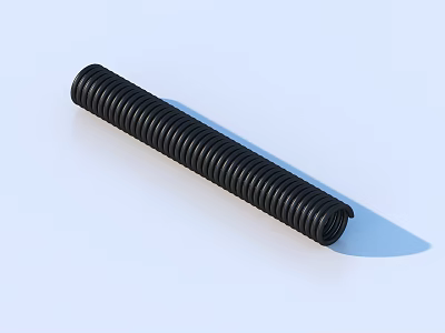 Flexible Black Corrugated Plastic Hose For Piping Applications And Systems 3d model