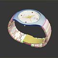 Elegant White Watch With White Strap Gold Accents And Clasp Design