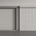 Modern Garage Doors Exterior With Roller Shutter Slats And Paneled White Design