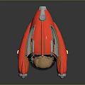 Red Retro Concept Car With Streamlined Body Silver Wheels And Brown Interior Seats