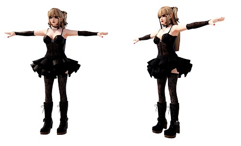 Modern Game Character Black Sexy Dress 3d model