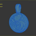 Sculpted Pendant Carving With Intricate Circular Design And Detailed Ornate Patterns