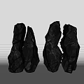 Decorative Black Rockery Stones With Natural Marble Texture For Garden Landscaping