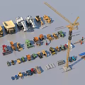 Diverse Utility Vehicles Including Trucks Excavators And Cranes For Construction Sites