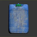 Blue Plastic Barrel With Green Lid And Blue Handle Featuring Surface Marks For Storage 3d model