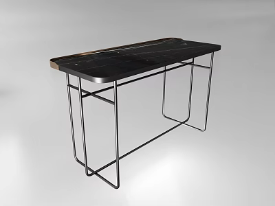 Modern Sleek Dressing Table With Black Metal Frame And Smooth Countertop 3d model