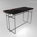 Modern Sleek Dressing Table With Black Metal Frame And Smooth Countertop 3d model