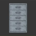 Sleek Metal Chest of Drawers With Five Drawers And Metal Handles