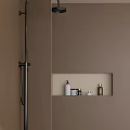Modern Shower Head with Built in Niche and Various Toiletries