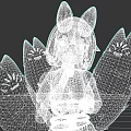 Anime Style Woman Featuring Fox Ears Multiple Tails And Smiling Tail Designs