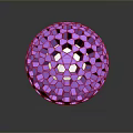 Purple Hexagonal Decorative Furniture Ball With Hollow Design For Home Interior