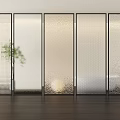 Modern glass screen partition 3d model