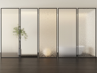 Modern glass screen partition 3d model