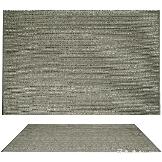 Minimalist Square Rug With Neutral Toned Woven Texture For Living Space 3d model 
