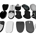 Different Styles Of Computer Mice With Wireless And Wired Options In Black White Grey