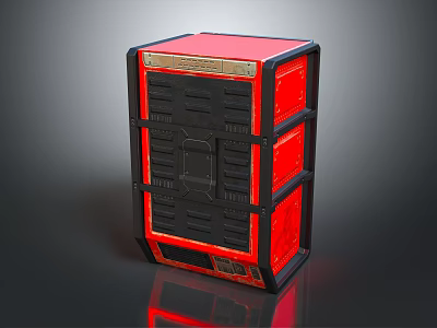 Durable Red and Black Electronic Equipment With Multi layered Metal Frame And Front Panel 3d model