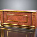 Elegant Brown Wooden Cabinet With Golden Trim And Classic Design Details