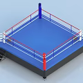 Professional Boxing Ring Sports Equipment With Blue Surface Red White Ropes Corner Posts And Steps