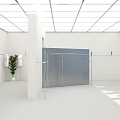 Modern Clothing Store With Glass Facade Logo Sign Display Racks And Outdoor Trees