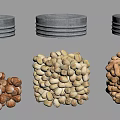 Gray Cylindrical Spice Jars Filled With Various Beans For Kitchen Storage 3d model