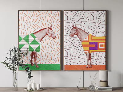 Modern Animal Painting Hanging Painting Decorative Painting 3d model