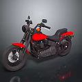 Red And Black Classic Cruiser Motorcycle With Stylish Seat And Wheels