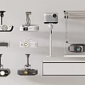 Projection Combination Projector Curtain Lifting Projector Bracket Projection 3d model