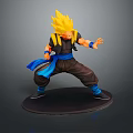 Home Decor Collectible Figure With Blonde Hair Black Outfit And Blue Sash On Black Base